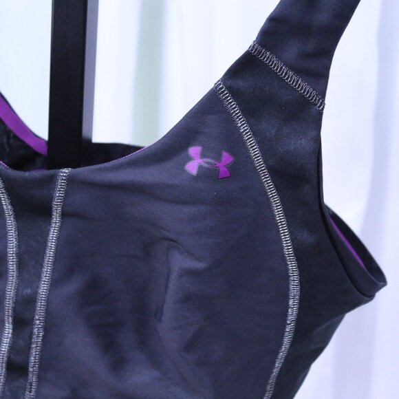 Under Armour Black and Purple Performance Bra - Picture 2 of 9